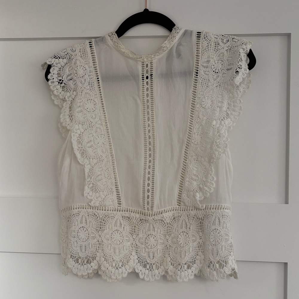 Elegant White Lace Women's Top
